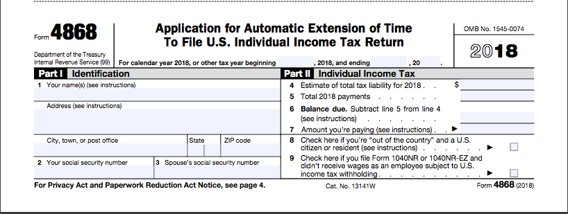 IRS Form 4868