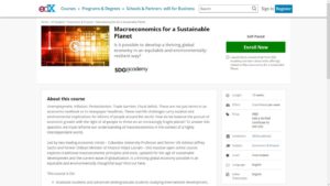 Macroeconomics for a Sustainable Planet by edX
