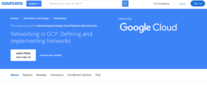 Networking in GCP: Defining and Implementing Networks by Coursera