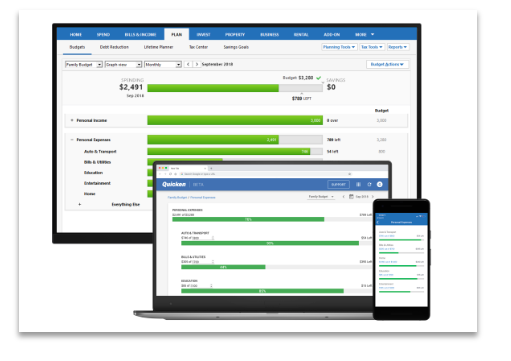 Desktop, web, and mobile capabilities on Quicken.