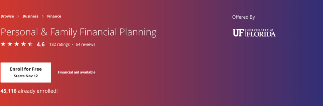 Personal & Family Financial Planning by Coursera.org