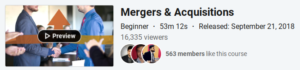 2. Mergers & Acquisitions by LinkedIn Learning (Formerly Lynda.com)