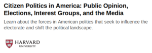 Citizen Politics in America: Public Opinion, Elections, Interest Groups and the Media 