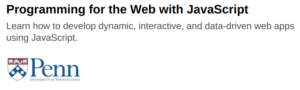 Programming for the Web with JavaScript 
