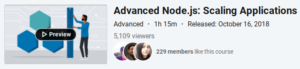 8. Advanced Node.js: Scaling Applications by LinkedIn Learning (Formerly Lynda.com)