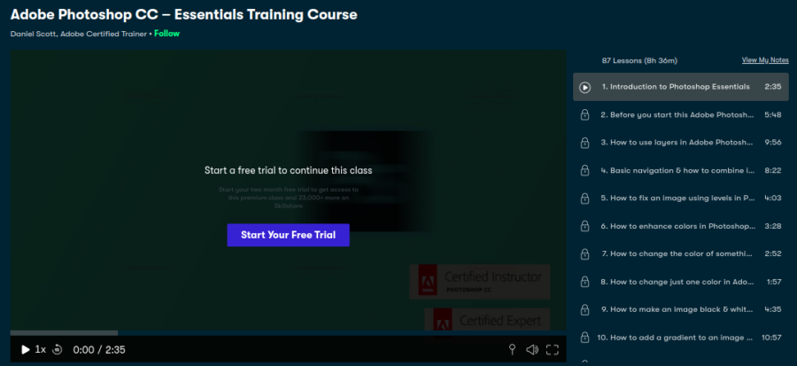 2. Best for Design: Adobe Photoshop CC — Essentials Training Course by Daniel Scott 