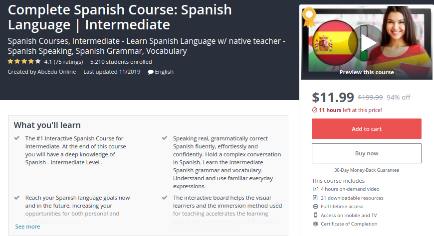 Complete Spanish Course: Spanish Language | Intermediate