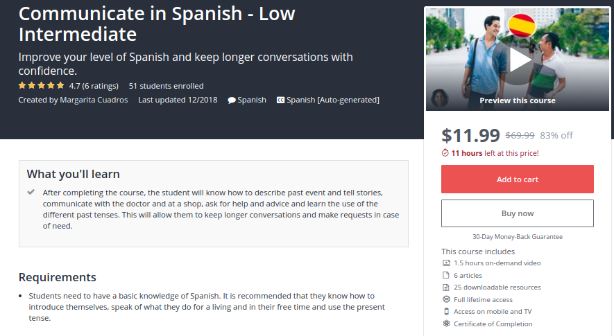 Communicate in Spanish — Low Intermediate