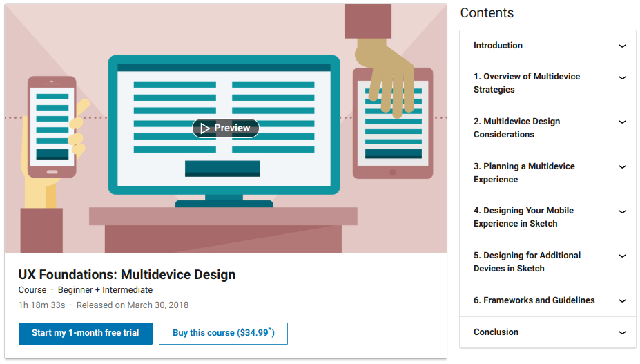 5. UX Foundations: Multidevice Design by LinkedIn Learning 