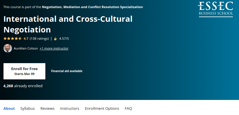 5. International and Cross-Cultural Negotiation by the ESSEC Business School