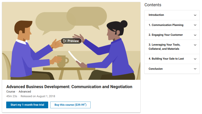 9. Advanced Business Development: Communication and Negotiation by LinkedIn Learning 