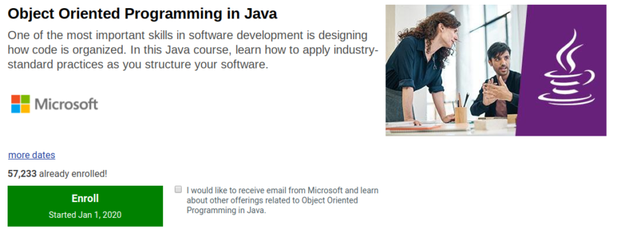 9. Object-Oriented Programming in Java by Microsoft 