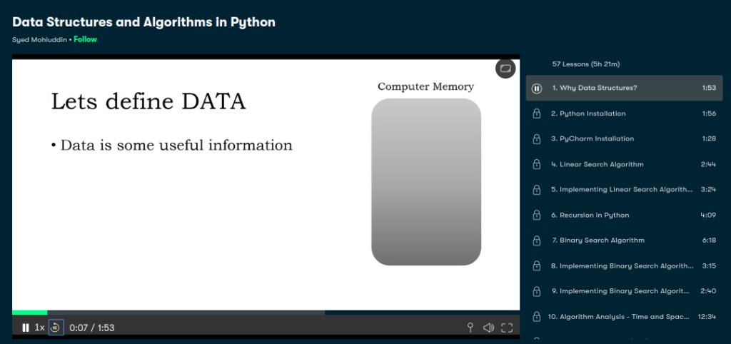 5. Data Structures and Algorithms in Python by Syed Mohiuddin