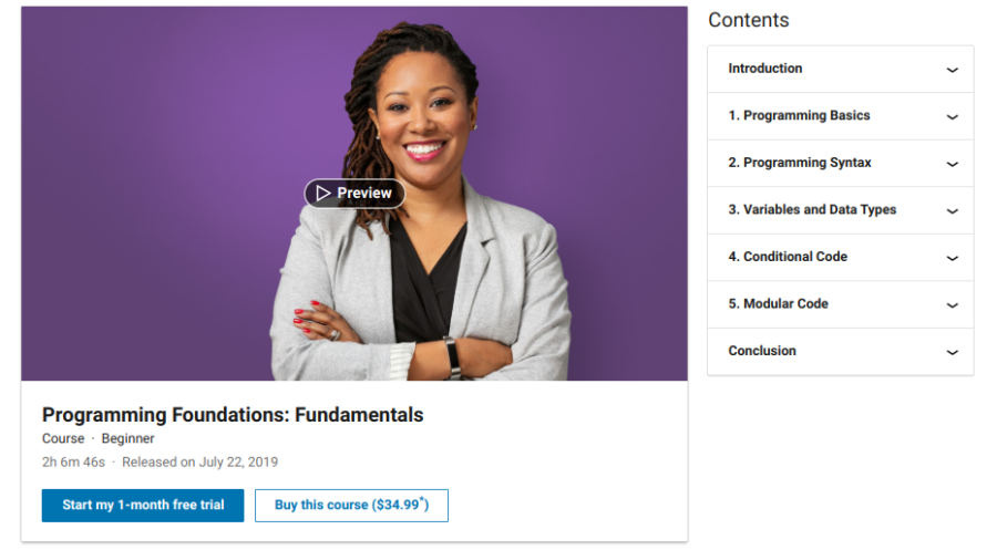 7. Programming Foundations: Fundamentals by LinkedIn Learning