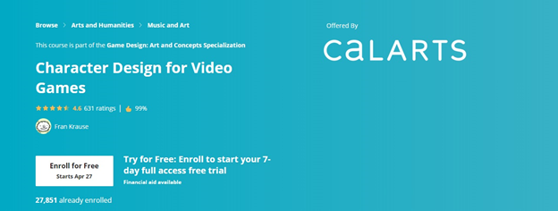 8. Character design for video games: CalARTS (Coursera)