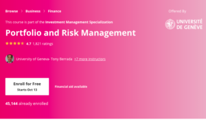 Portfolio and Risk Management by Coursera