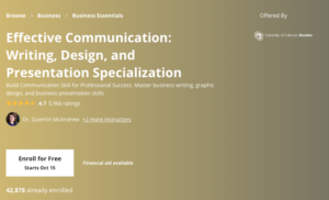 Effective Communication: Writing, Design, and Presentation Specialization from Coursera