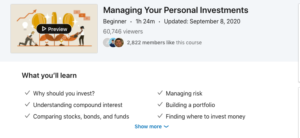 2. Managing Your Personal Investments by LinkedIn Learning 