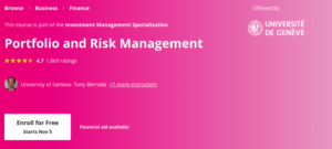 6. Portfolio and Risk Management by the University of Geneva 