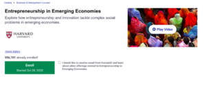7. Entrepreneurship in Emerging Economies by HarvardX 