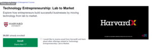 9. Technology Entrepreneurship: Lab to Market by HarvardX 