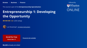 Entrepreneurship 1: Developing the Opportunity by the University of Pennsylvania 