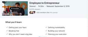 Employee to Entrepreneur by LinkedIn Learning 