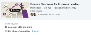 3. Finance Strategies for Business Leaders by LinkedIn Learning