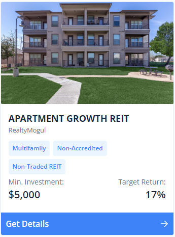 real estate investment offering for apartment growth REIT on RealtyMogul