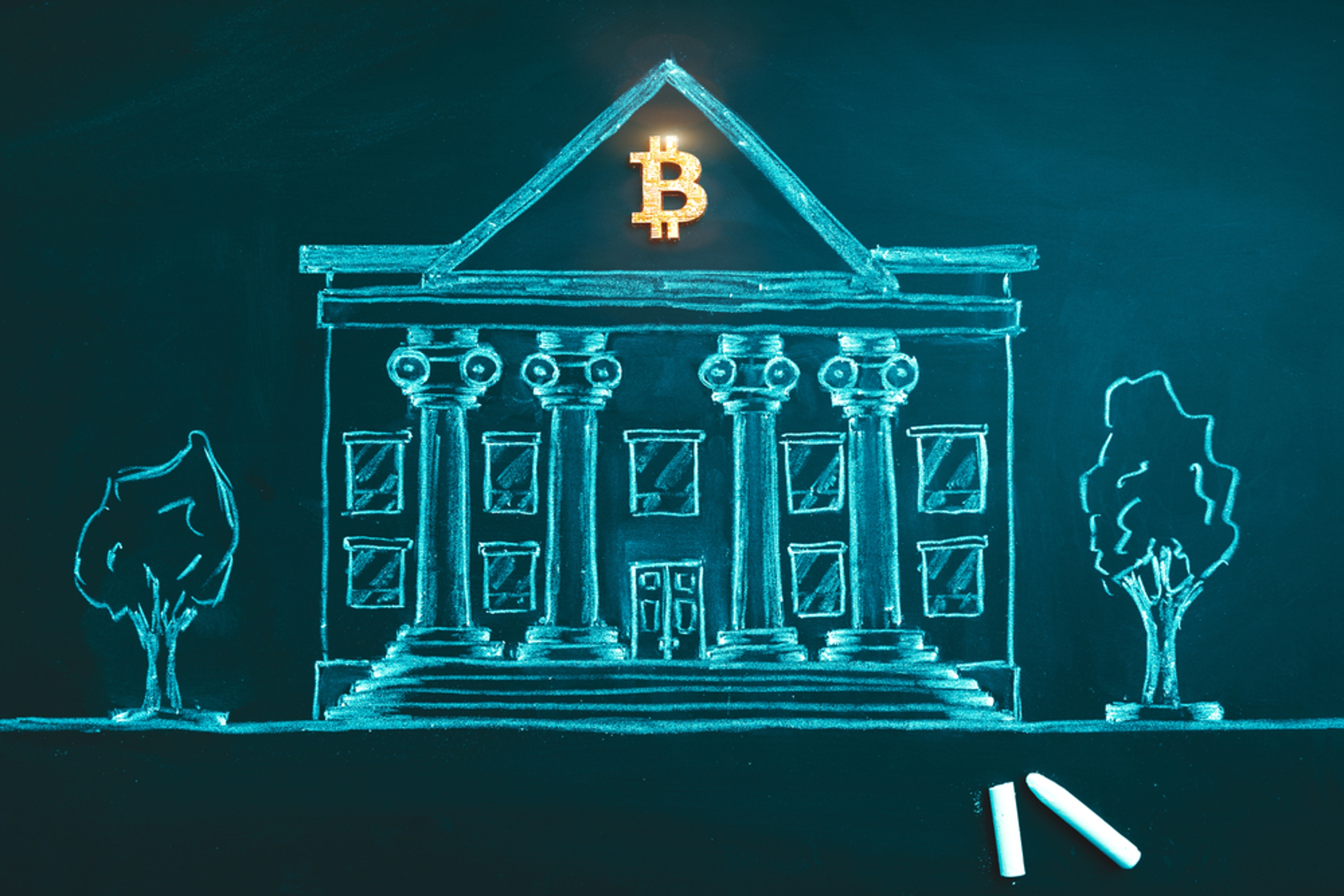 Bitcoin,Banking,Symbol.,Concept,Of,Bitcoin,Mass,Adoption,Of,Hedge